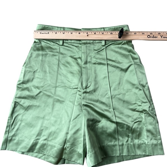 GRLFRND Alexei Satin Trouser Shorts in Sage Green - Picture 5 of 8